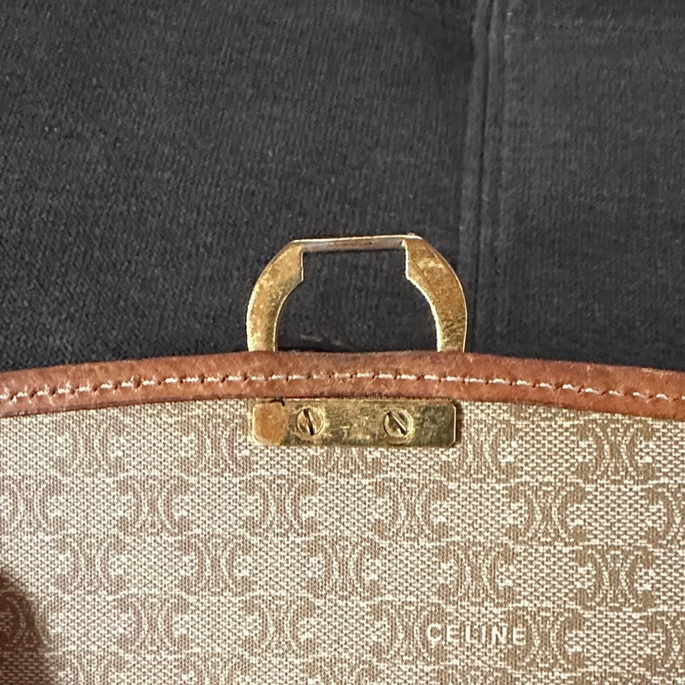 Vintage Celine Beige Canvas and Brown Leather Satchel - Picture 8 of 15